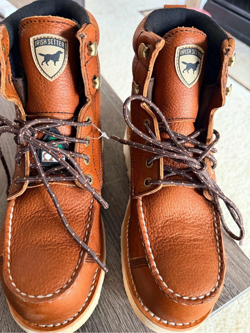 Irish Setter Men's Brown Leather Moc Toe Work Boots